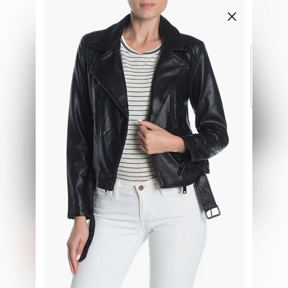 NWT Elodie Women's Black Soft Faux Leather Jacket